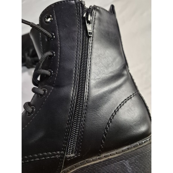 Black Combat Lug Boots Women's Size US 8.5 Military Style With Memory Foam - Picture 11 of 11
